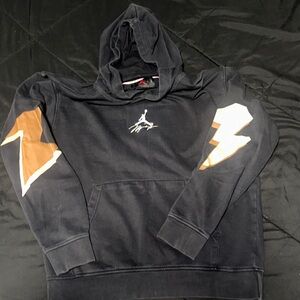 Nike Black Hoodie with Gold Lightning Design